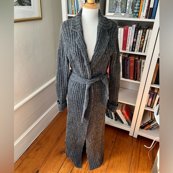 Dkny Sweaters - CITY DKNY maxi ribbed alpaca wool cardigan
